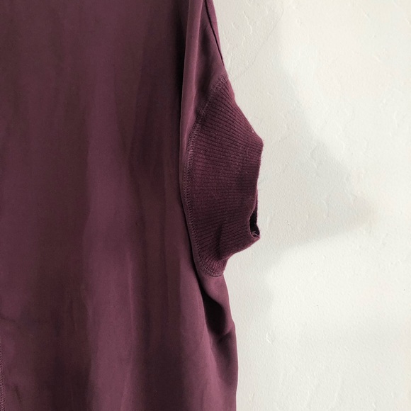 Halogen | Sheer Front Knit Short Sleeve Blouse Top - Picture 4 of 6